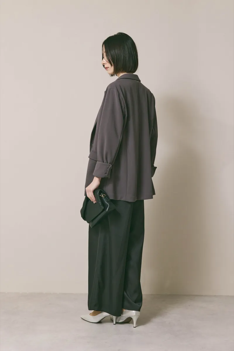 ブラックのシークエンブロイダリーパンツドレス　M/kaene