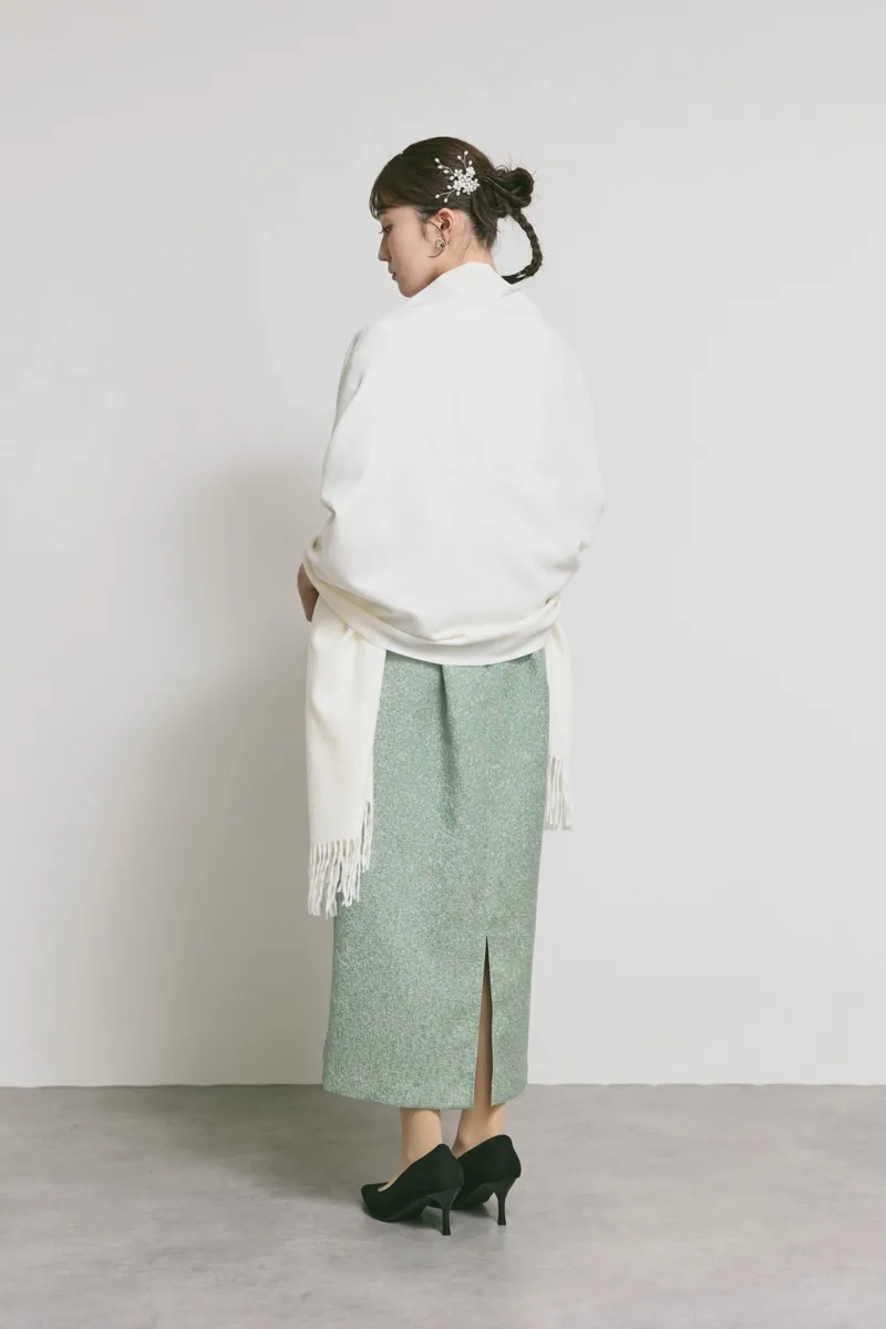 グリーンのスパンコールレースビスチェドレス　M/kaene