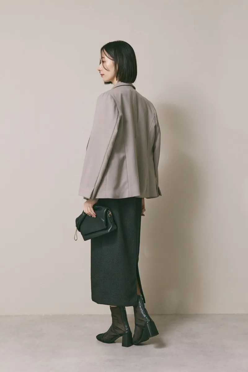 ブラックのスパンコールレースビスチェドレス　M/kaene