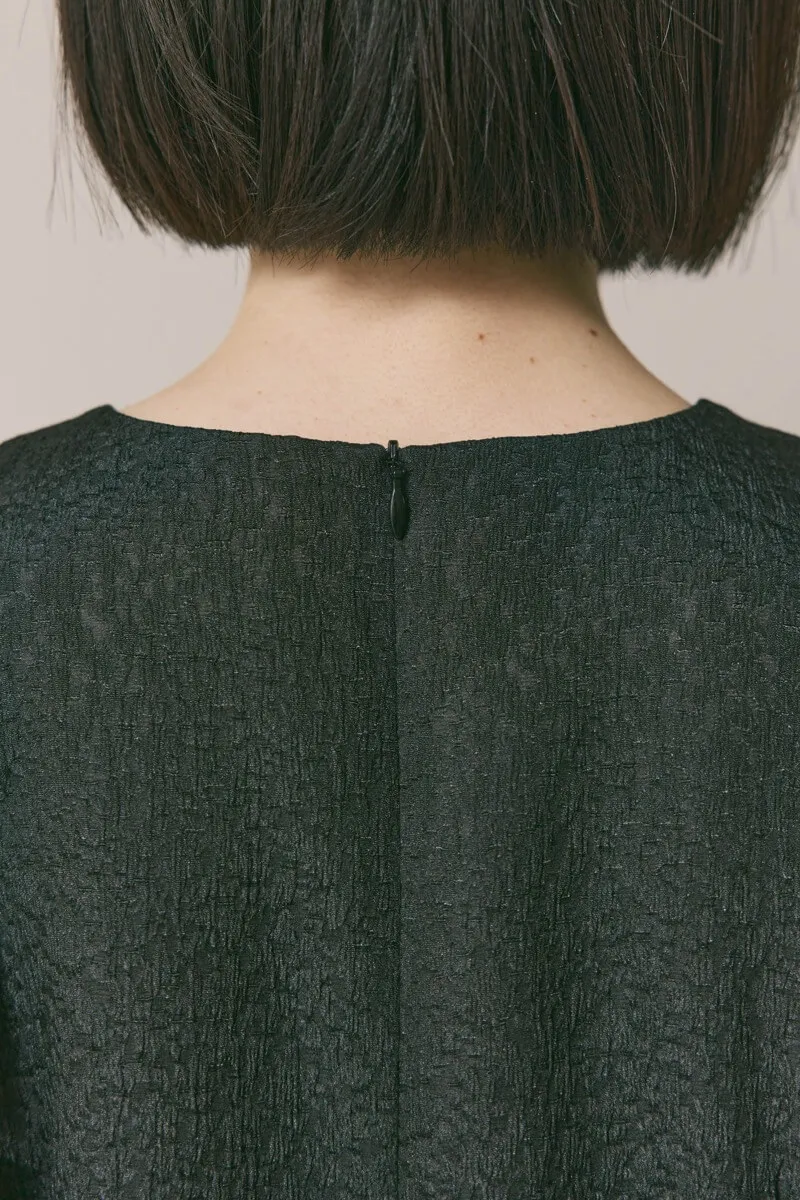 ブラックのスパンコールレースビスチェドレス　M/kaene