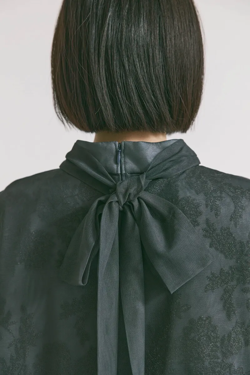 グレーのチュールレースAラインドレス　M/kaene