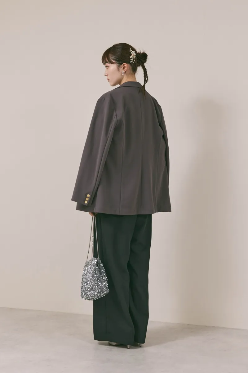 ブラックのラッフルトップスパンツドレス　M/Ameri VINTAGE