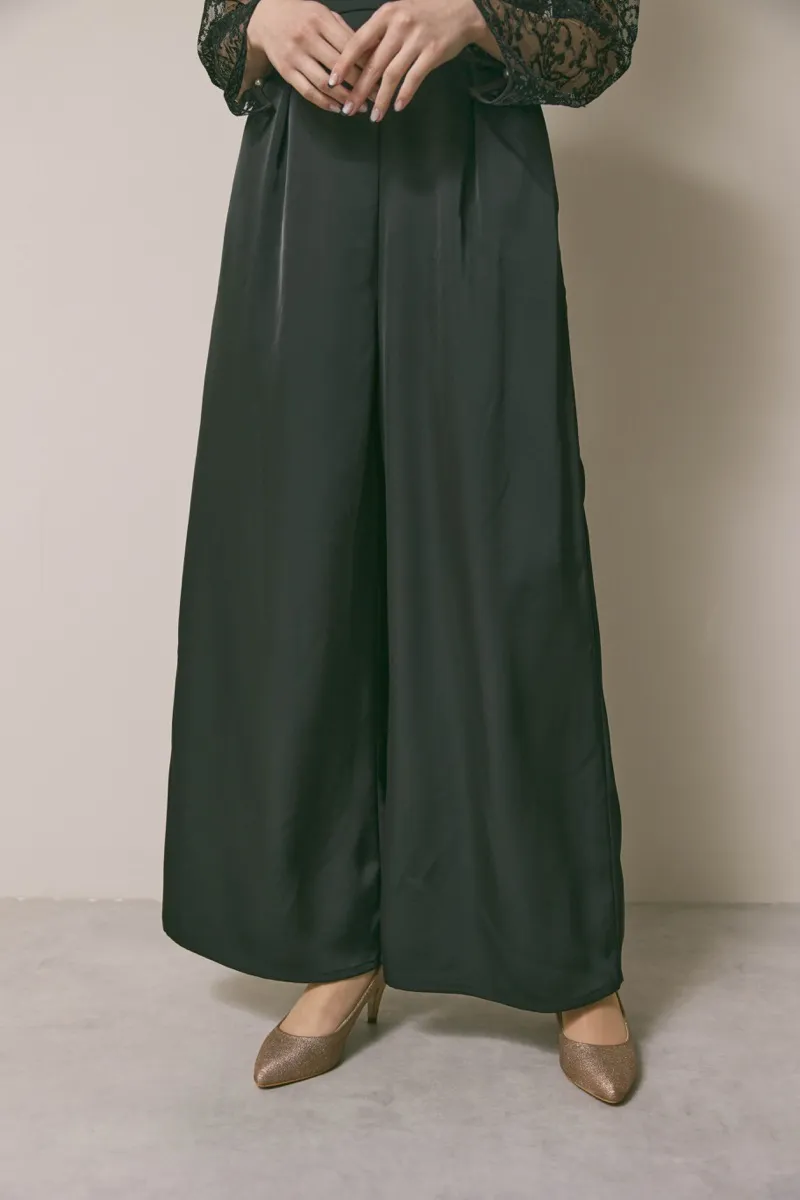 ブラックのシークインエンブロイダリーパンツドレス　S/kaene