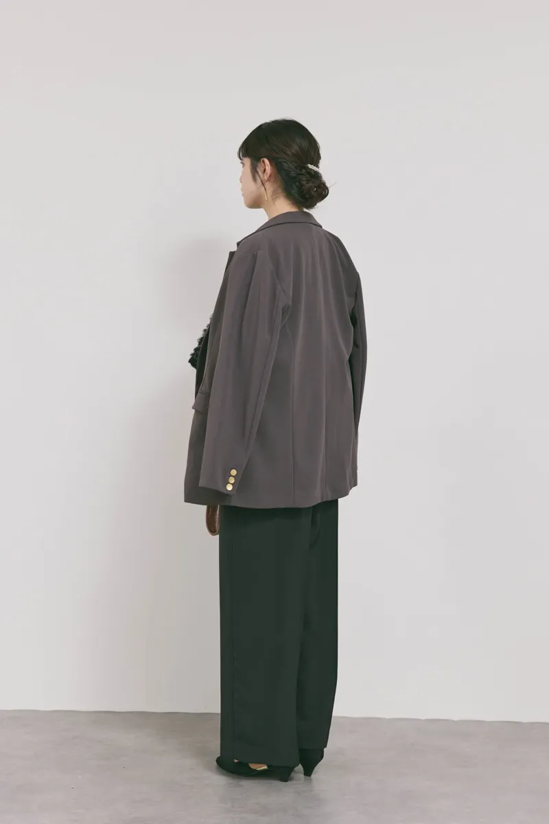 ブラックのペタルテクスチャーパンツドレス　M/Select Shop