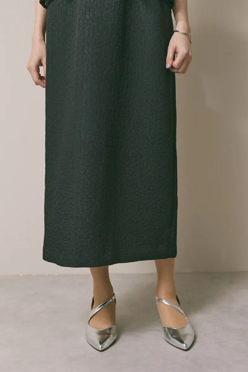 ブラックのスパンコールレースビスチェドレス