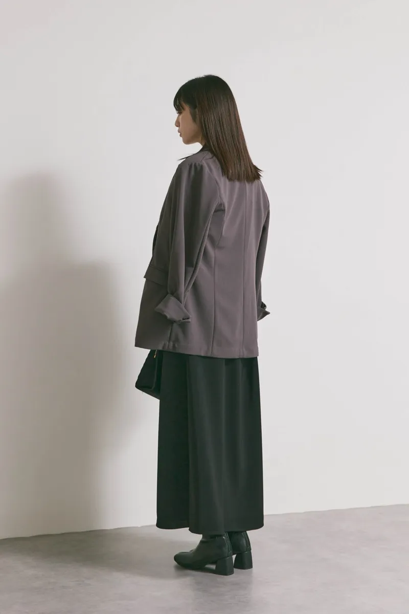 ブラックのスイッチングジャガードドレス