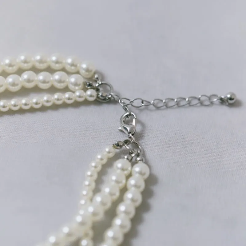 ボリュームパールの3連ネックレス