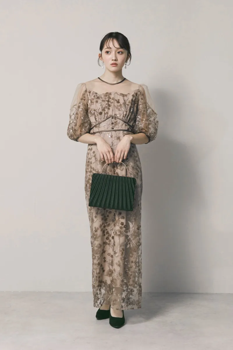 ブラックのオルガンプリーツパーティーバッグ