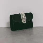 ブラックのベロア✕パールフラップミニバッグ