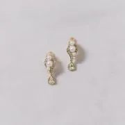 パール✕ビジュードロップイヤリング(ゴールド)