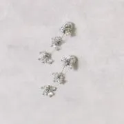 シルバーのグラスビーズロングイヤリング