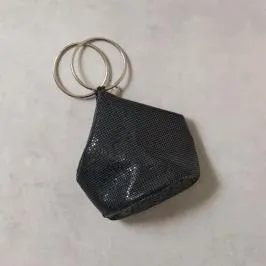 ブラックメタルメッシュリングハンドルバッグ