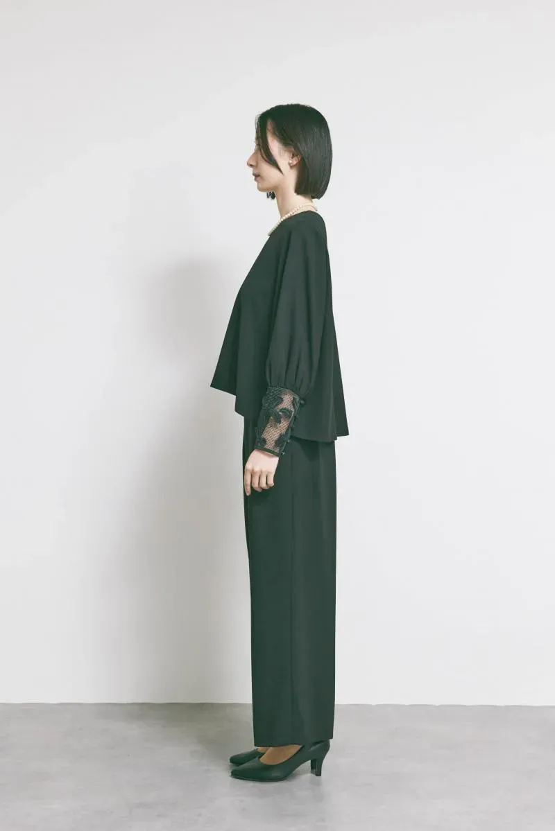 ブラックのエンブロイダリーフォーマルセットアップ　S/kaene